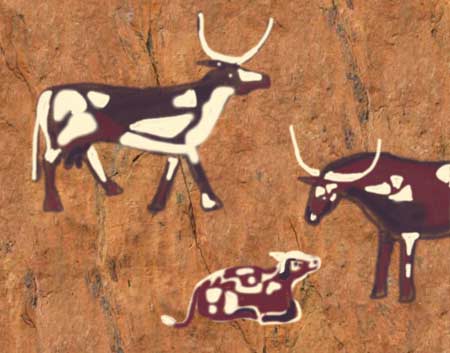 Herd with Calf by Susan Fluegel at MooScience.